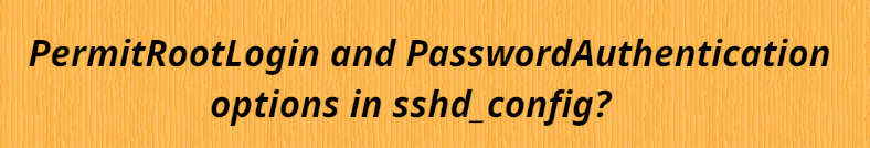 You are currently viewing About PermitRootLogin and PasswordAuthentication in the sshd_config file?